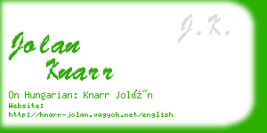 jolan knarr business card
